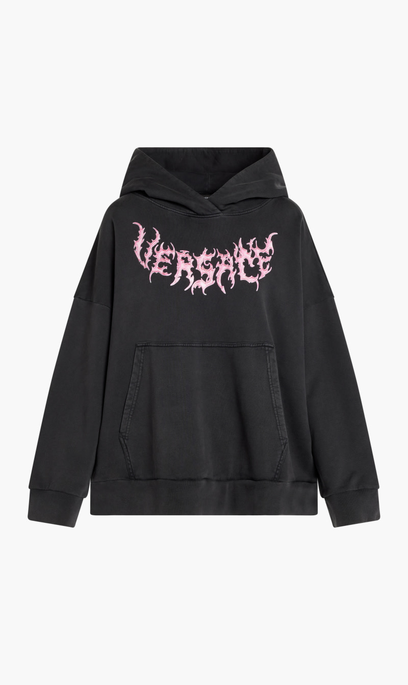

Versace Black Sweatshirt Sweatshirt Fabric Used Effect Versace Gothic Print Series And How Versace Are You for Women | The Deal Outlet