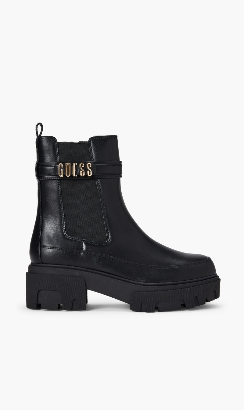 

Guess Black Yelma Logo Hardware Boots for Women | The Deal Outlet