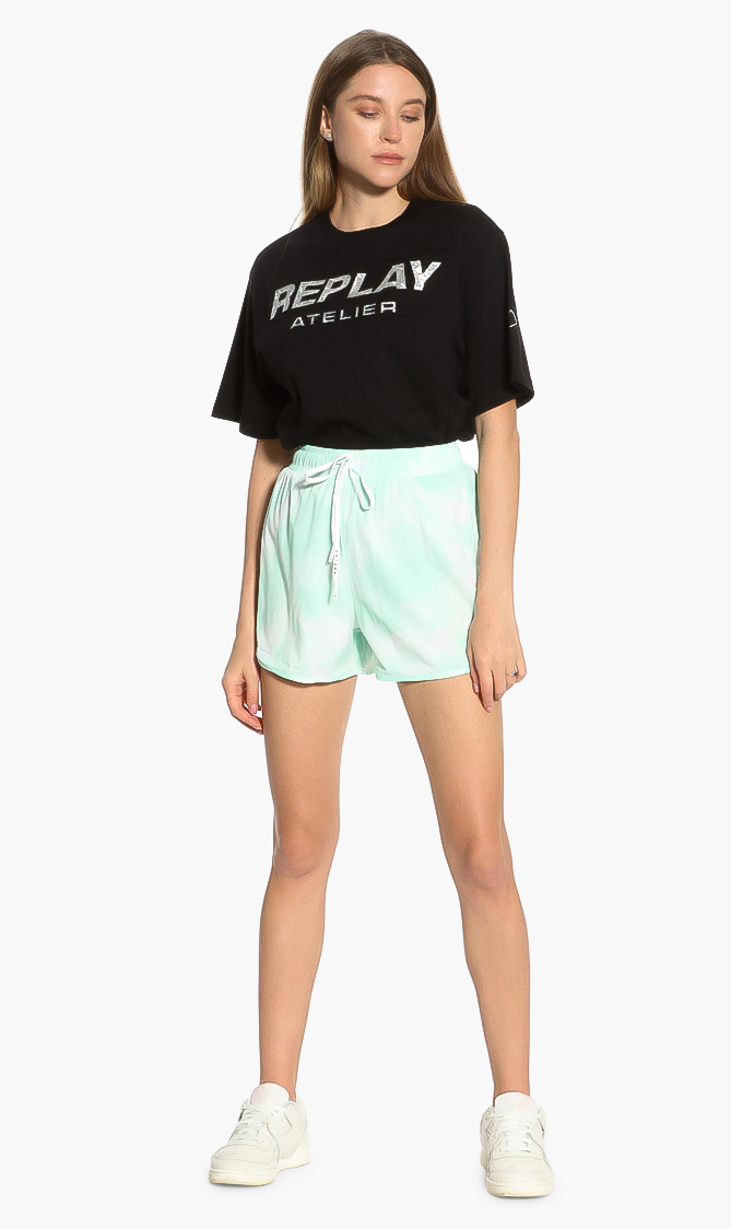 

Embroidered Nylon Shorts, Green