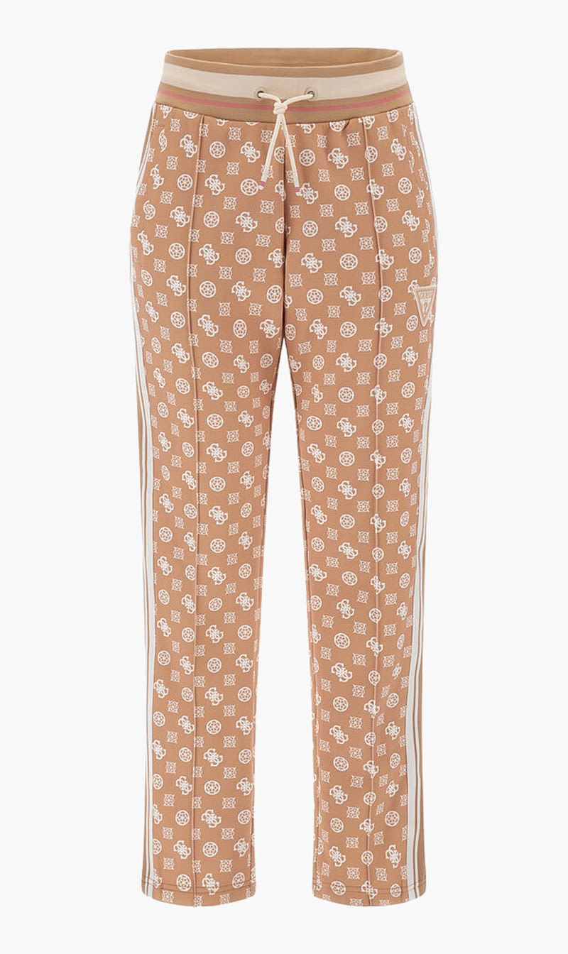 

Guess Beige 4g Logo Peony Scuba Straight Pants for Women | The Deal Outlet