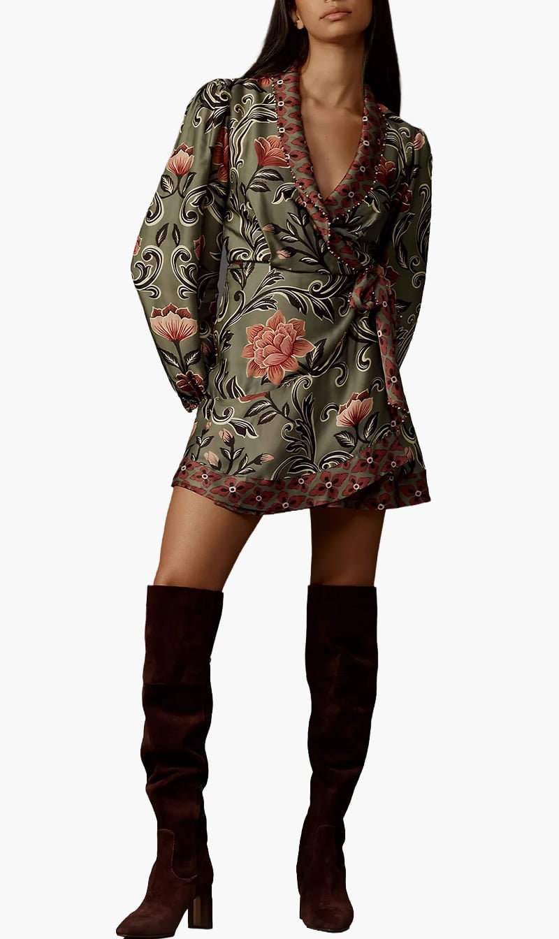 

Farm Rio Multi-color Arabesque Long Sleeve Mini Dress for Women | The Deal Outlet