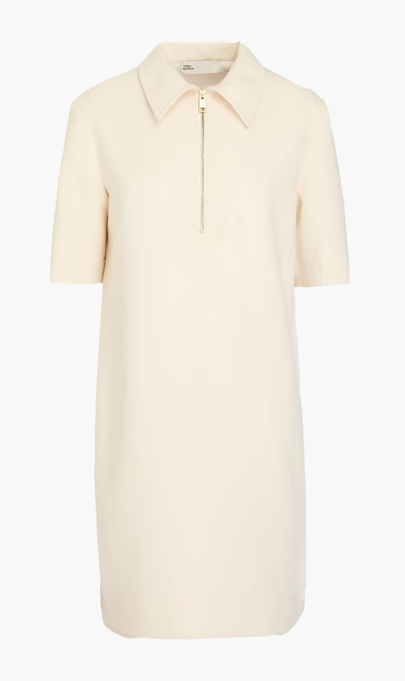 

Tory Burch White Crepe Mini Polo Dress for Women | The Deal Outlet