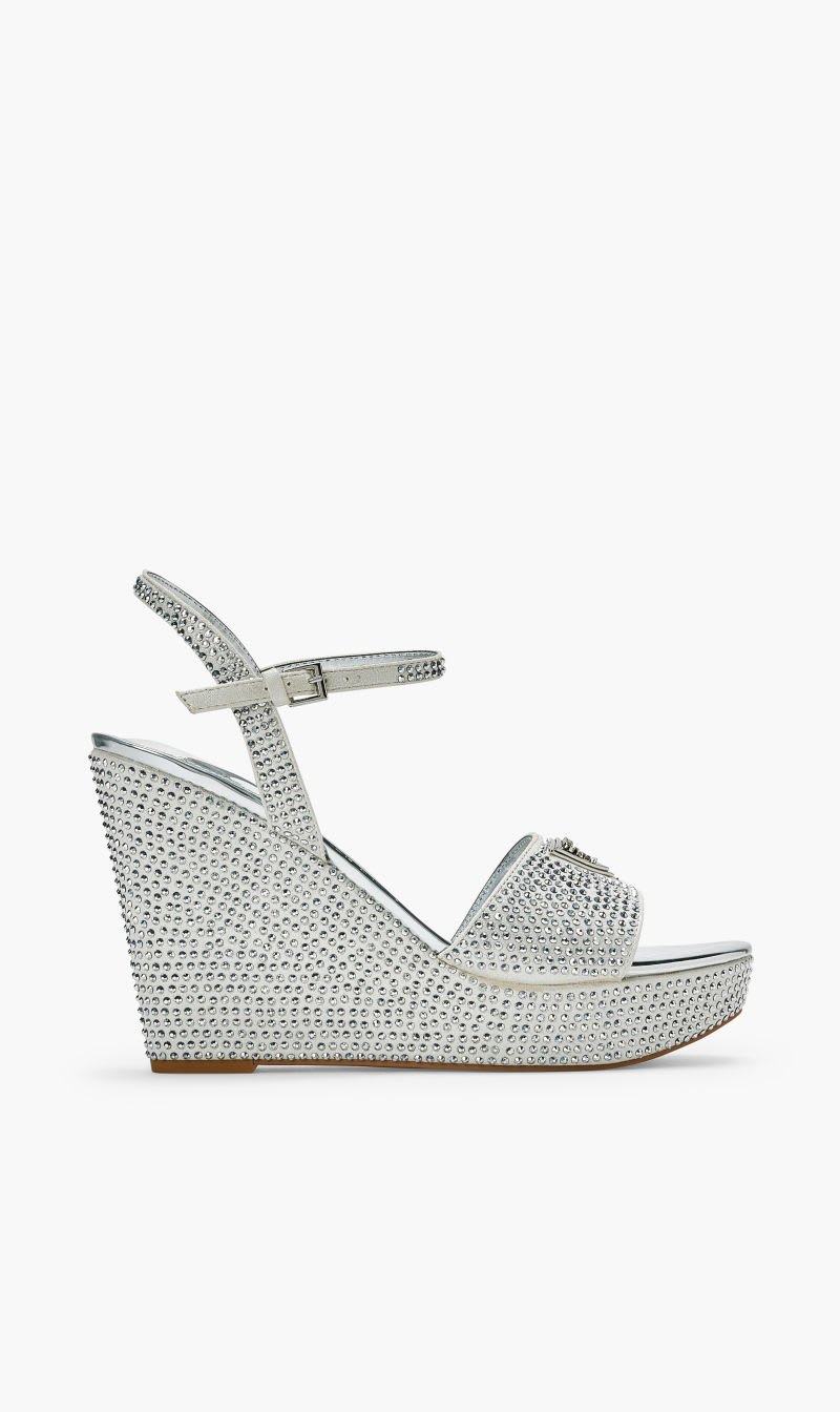 

Guess Silver Hippa Dress Wedge Sandals for Women | The Deal Outlet
