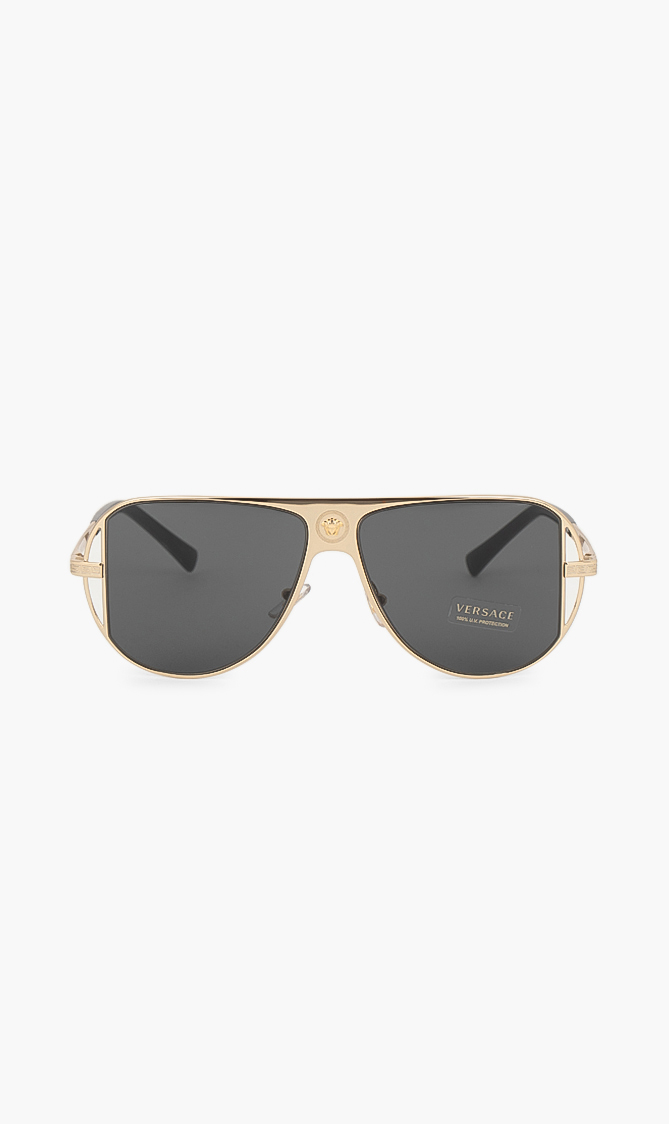 VERSACE Logo Aviator Sunglasses