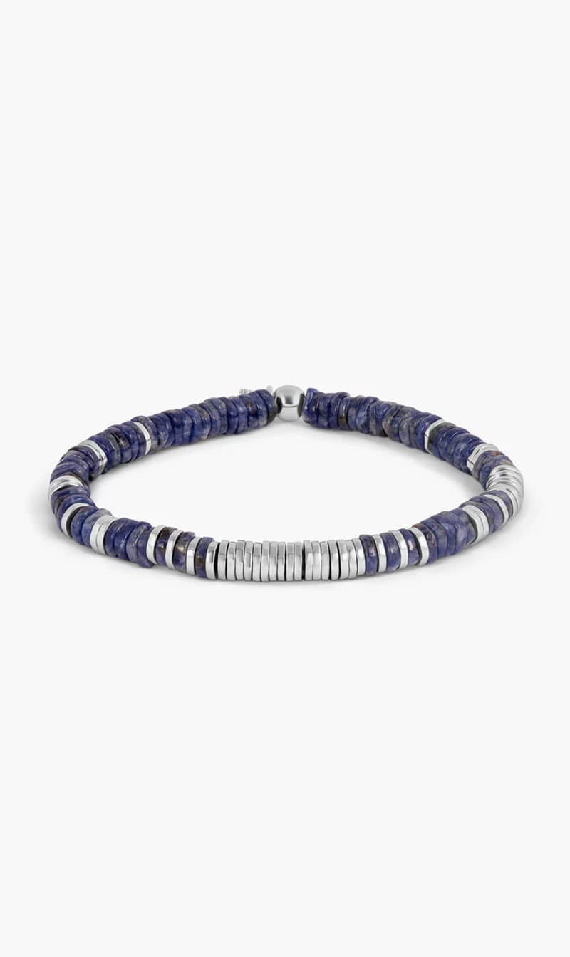 

Tateossian Blue Constellation Beaded Bracelet In Rhodium Plated Silver With Sodalite () for Men | The Deal Outlet