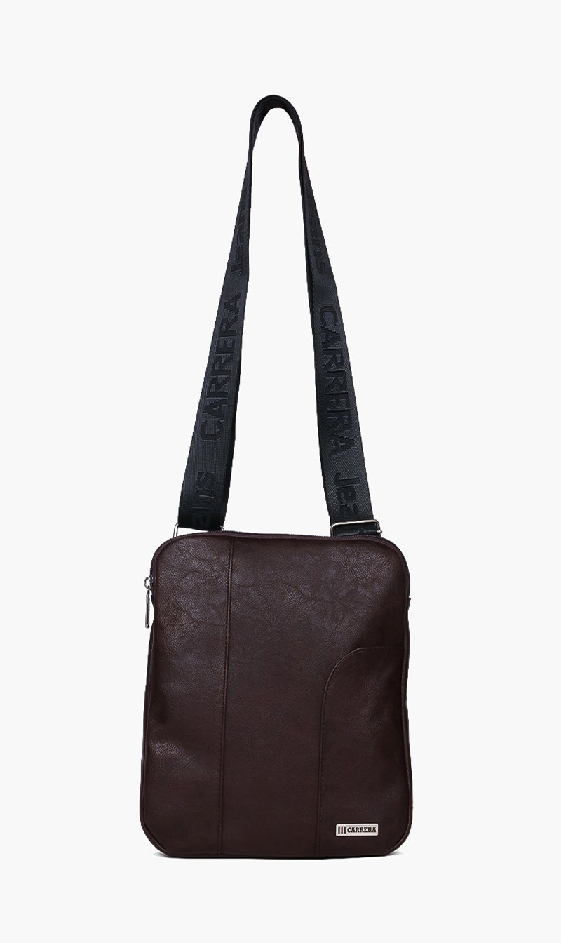 

Zipper Leather Crossbody Bag, Black