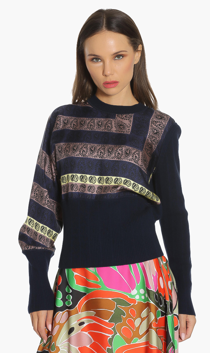 

Salvatore Ferragamo Printed Asymmetric Sweater