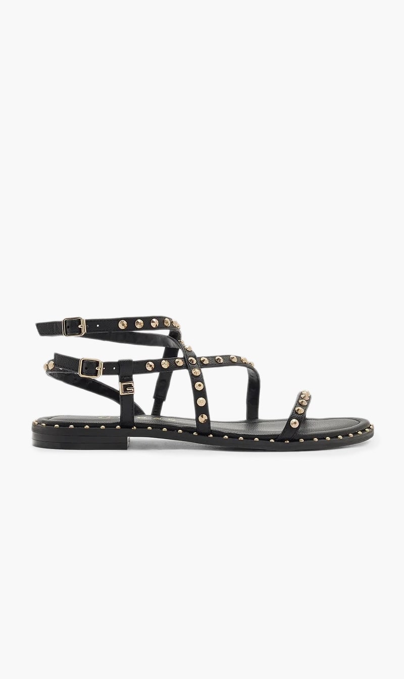 

Guess Black Yamara Flat Sandals Tumbled Pu Dx-50345 for Women | The Deal Outlet