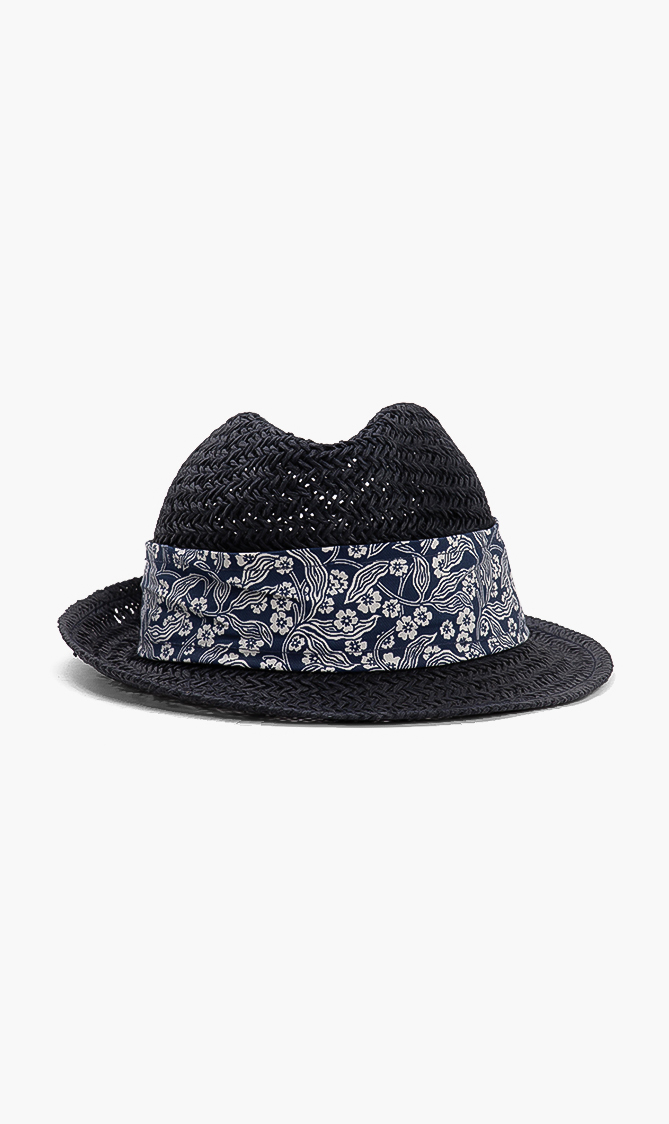

Woven Fedora Hat, Blue