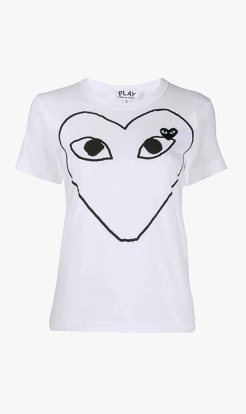 

Play Heart Outline T-shirt, White