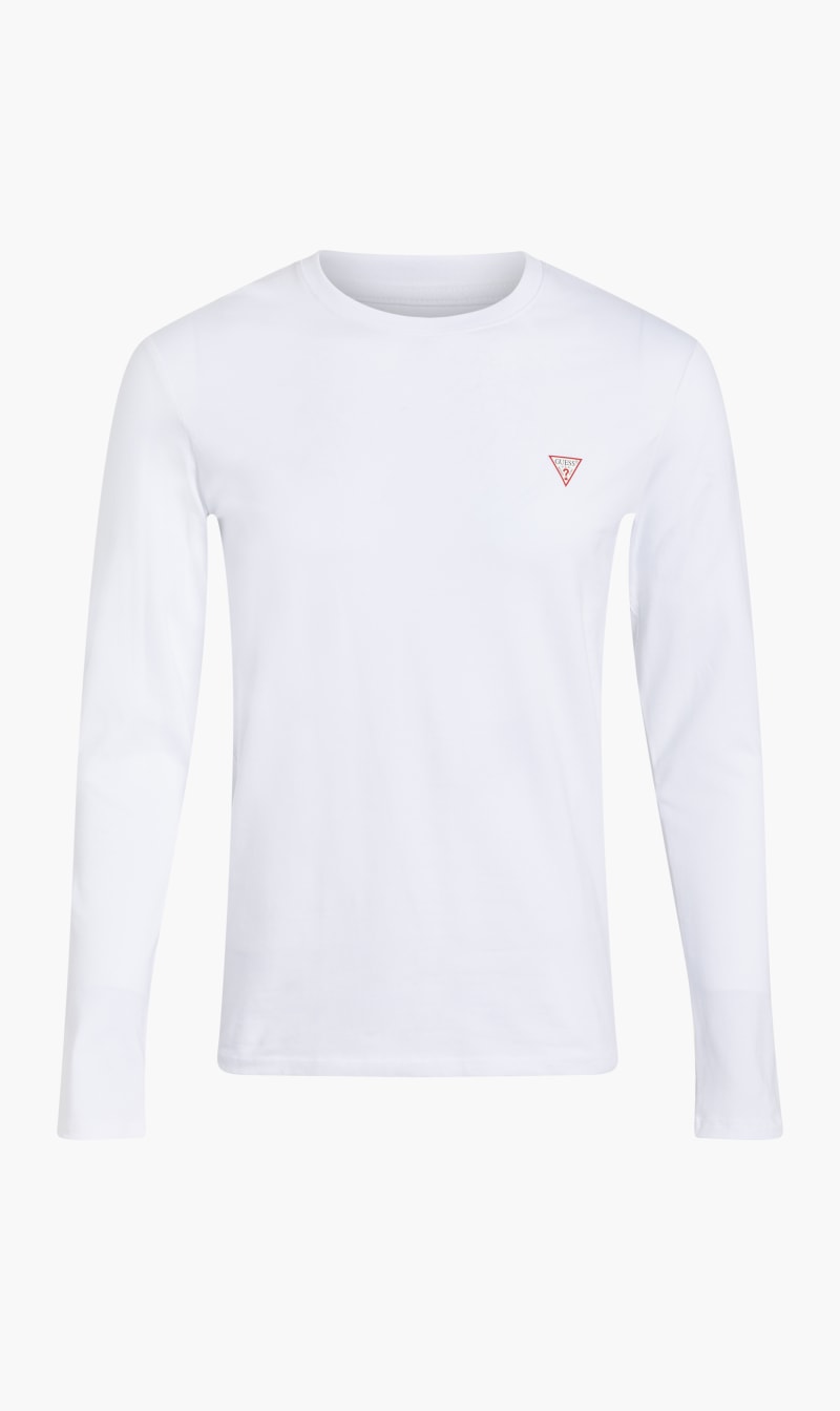 

Guess White Cn Ls Core Tee - Organic Stretch Jersey 180 for Men | The Deal Outlet