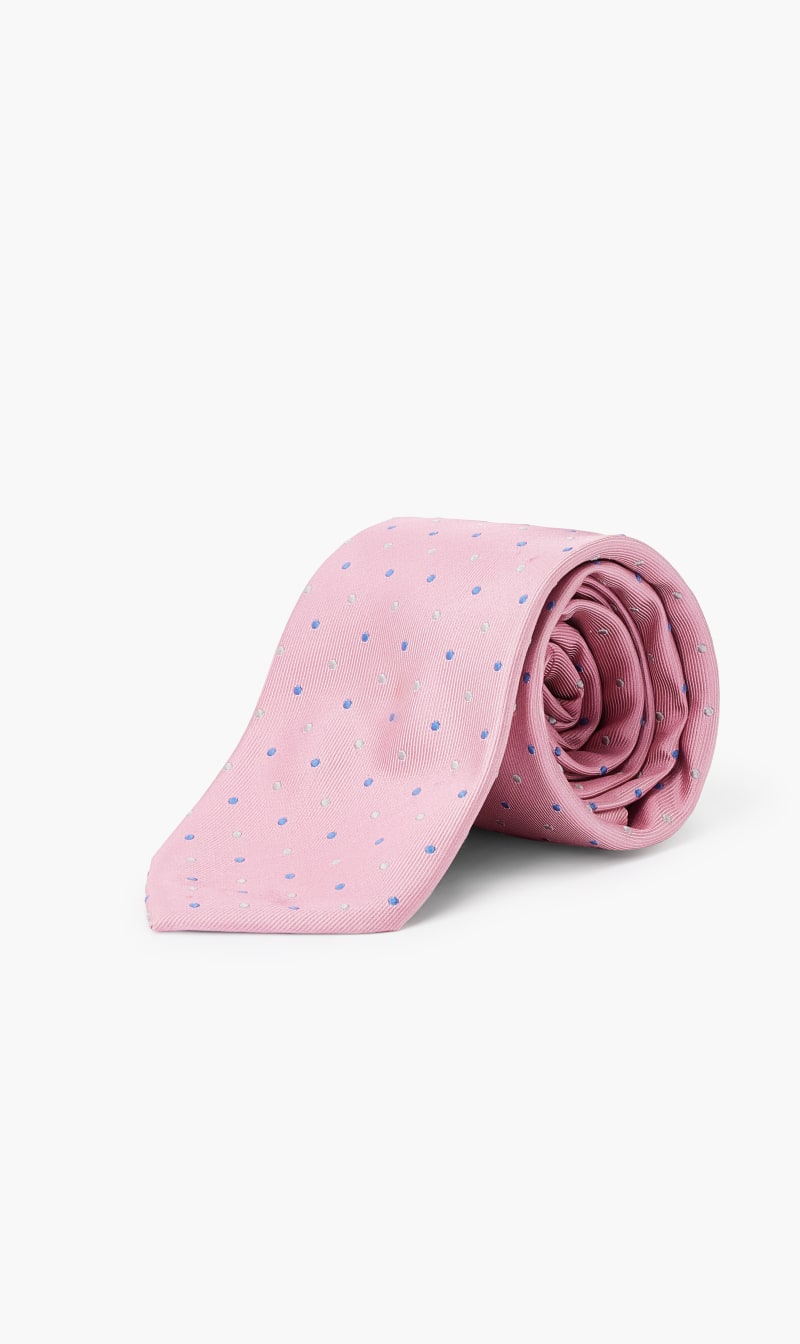 

Hackett London Pink Light Colored Polka Tie for Men | The Deal Outlet