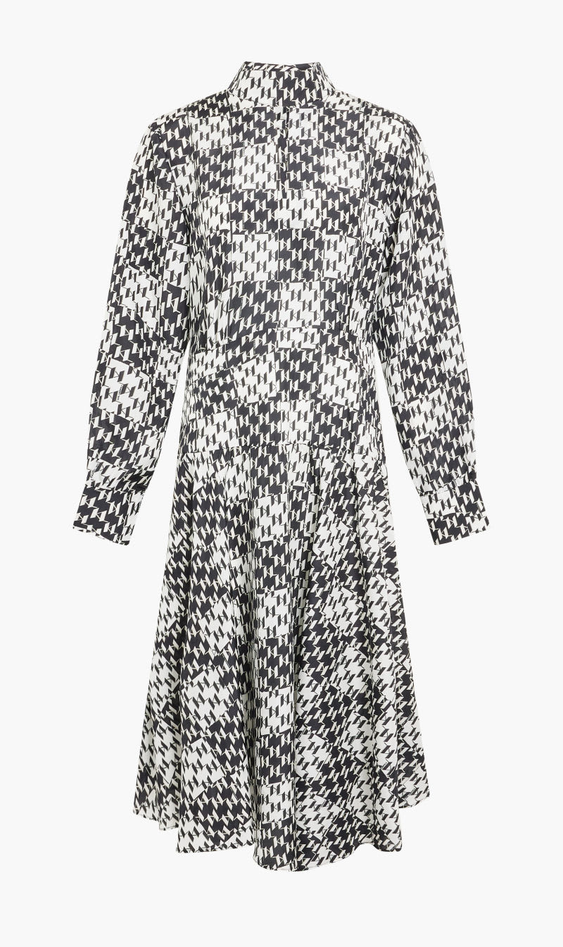 

Karl Lagerfeld Black Check Silk Dress for Women | The Deal Outlet