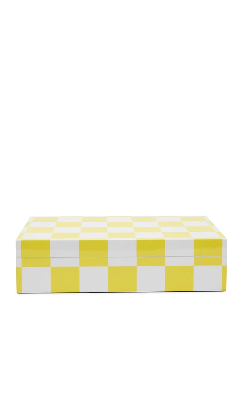 

Jnr Lacquer Checkerboard Box - Large - Yellowwhite