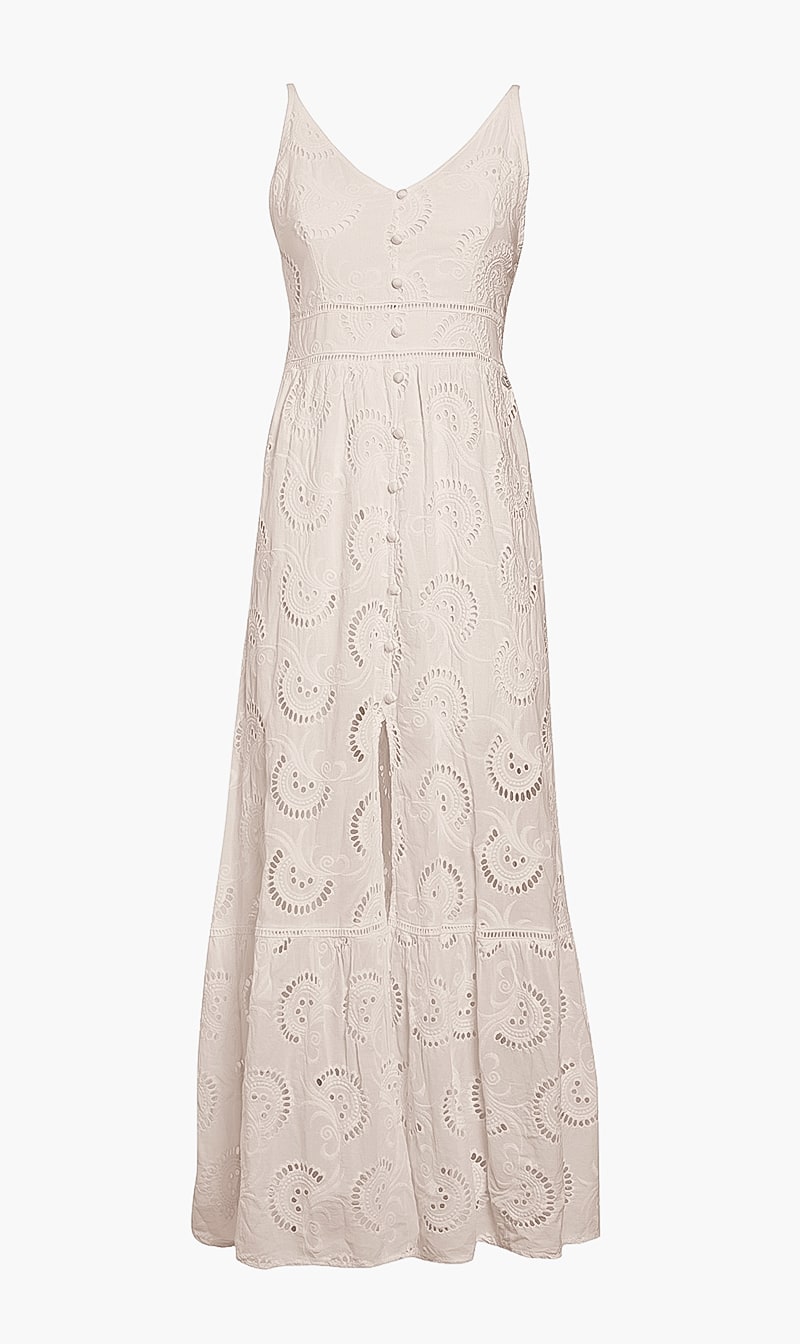 

Serafina Crochet Dress, Beige