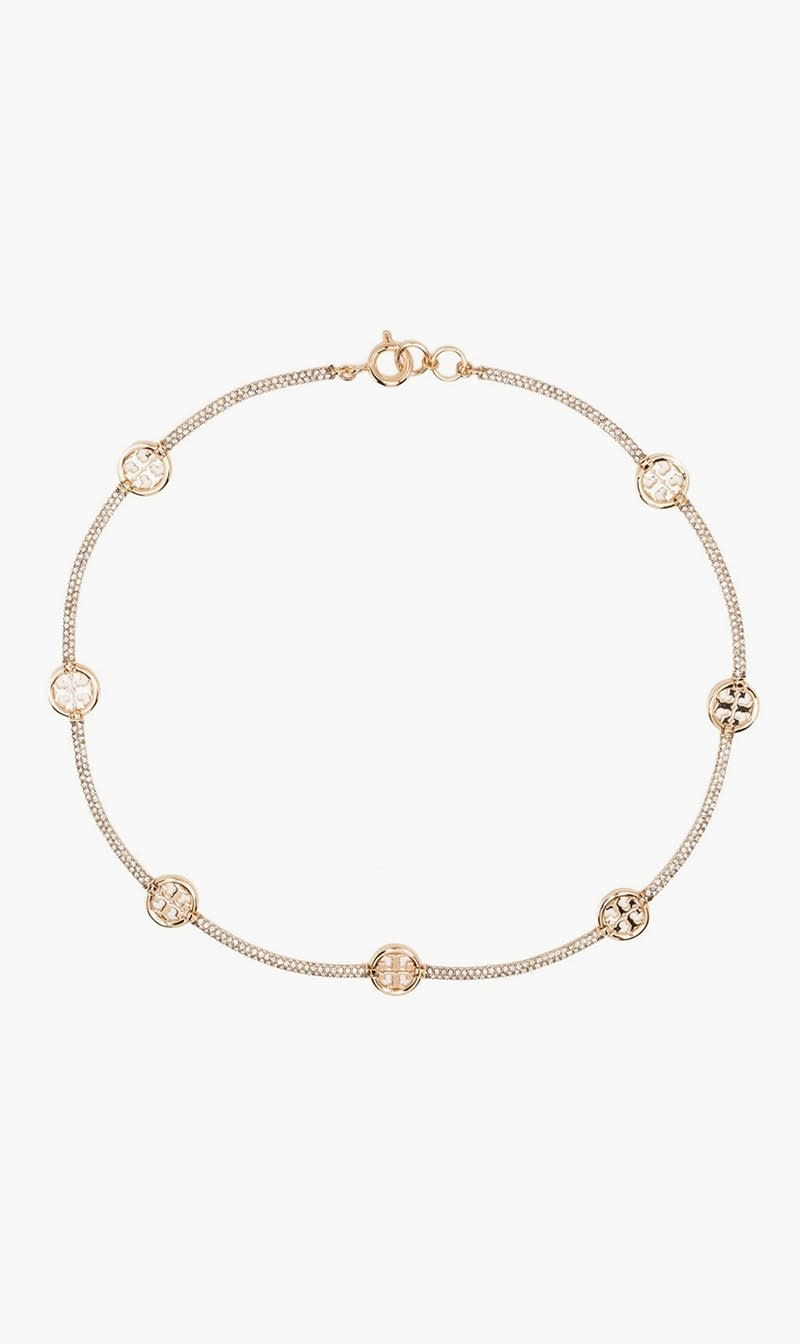 

Tory Burch Gold Miller Pave Necklace for Women | The Deal Outlet