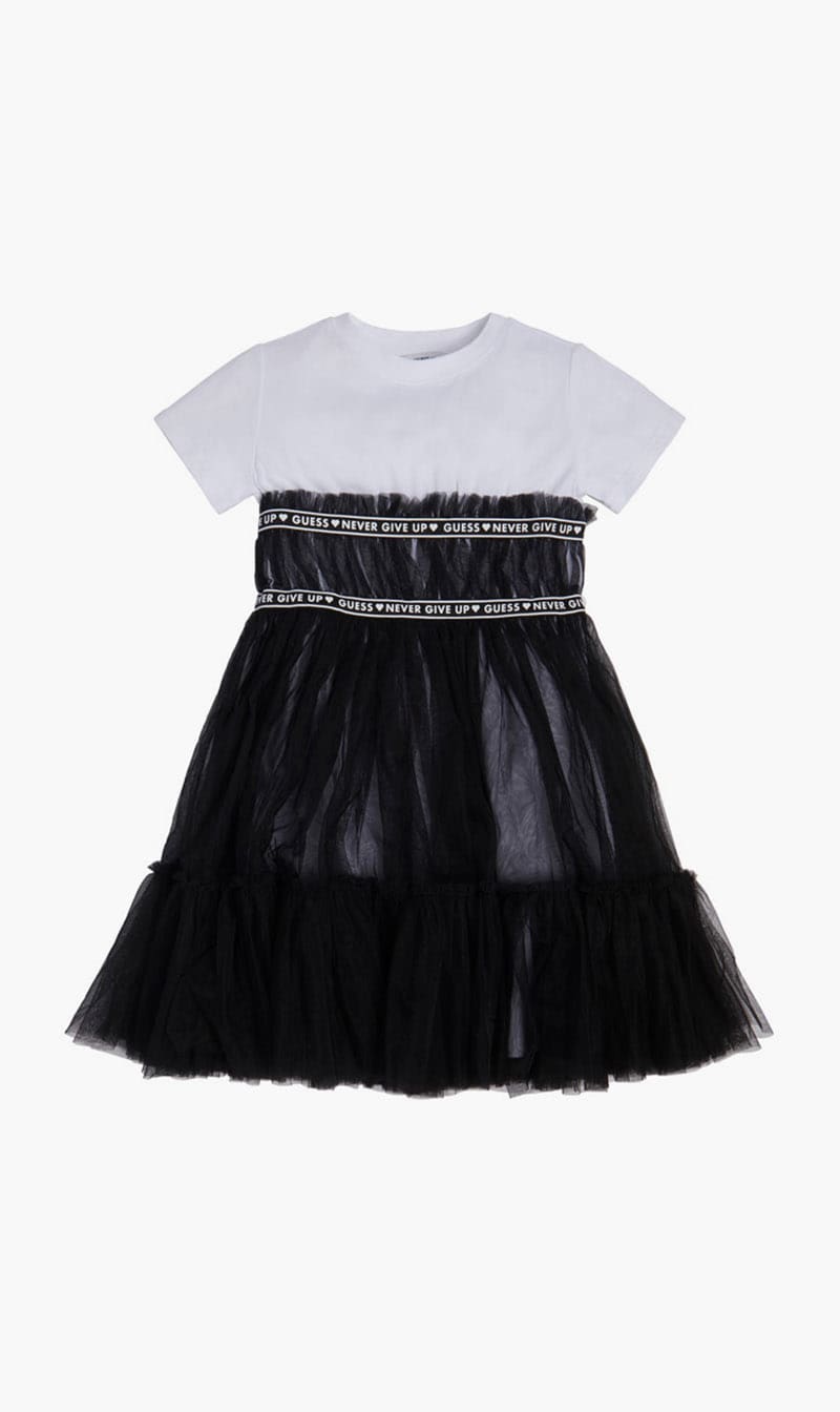 

Guess Black Mixed Fabric Ss Dres - Light Stretch Jersey 160 for Girls | The Deal Outlet
