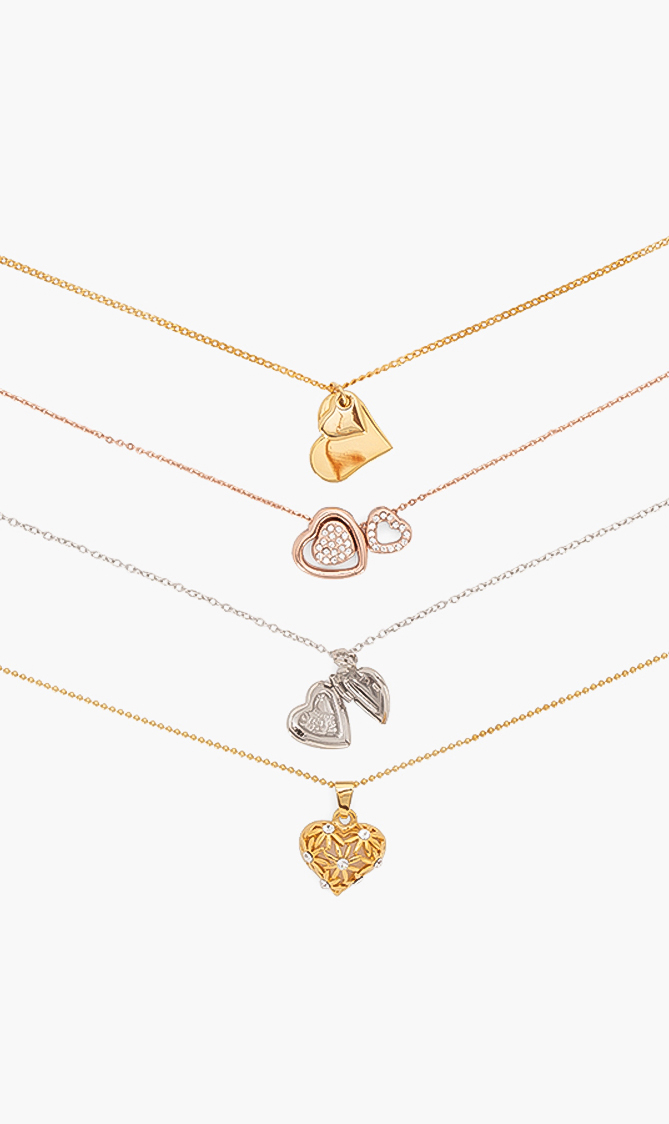

Time Design Heart Pendant Set Of 4