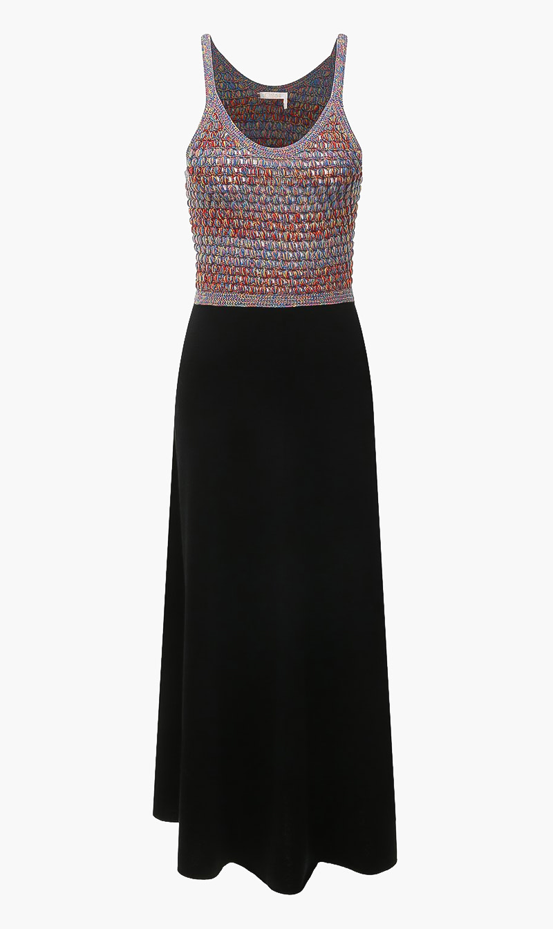

Chloe Black Knitted Silk Dress for Women | The Deal Outlet