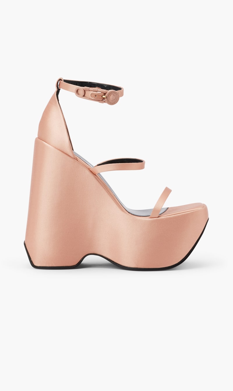

Versace Beige Sandals Platform 160 Strappy Satin for Women | The Deal Outlet