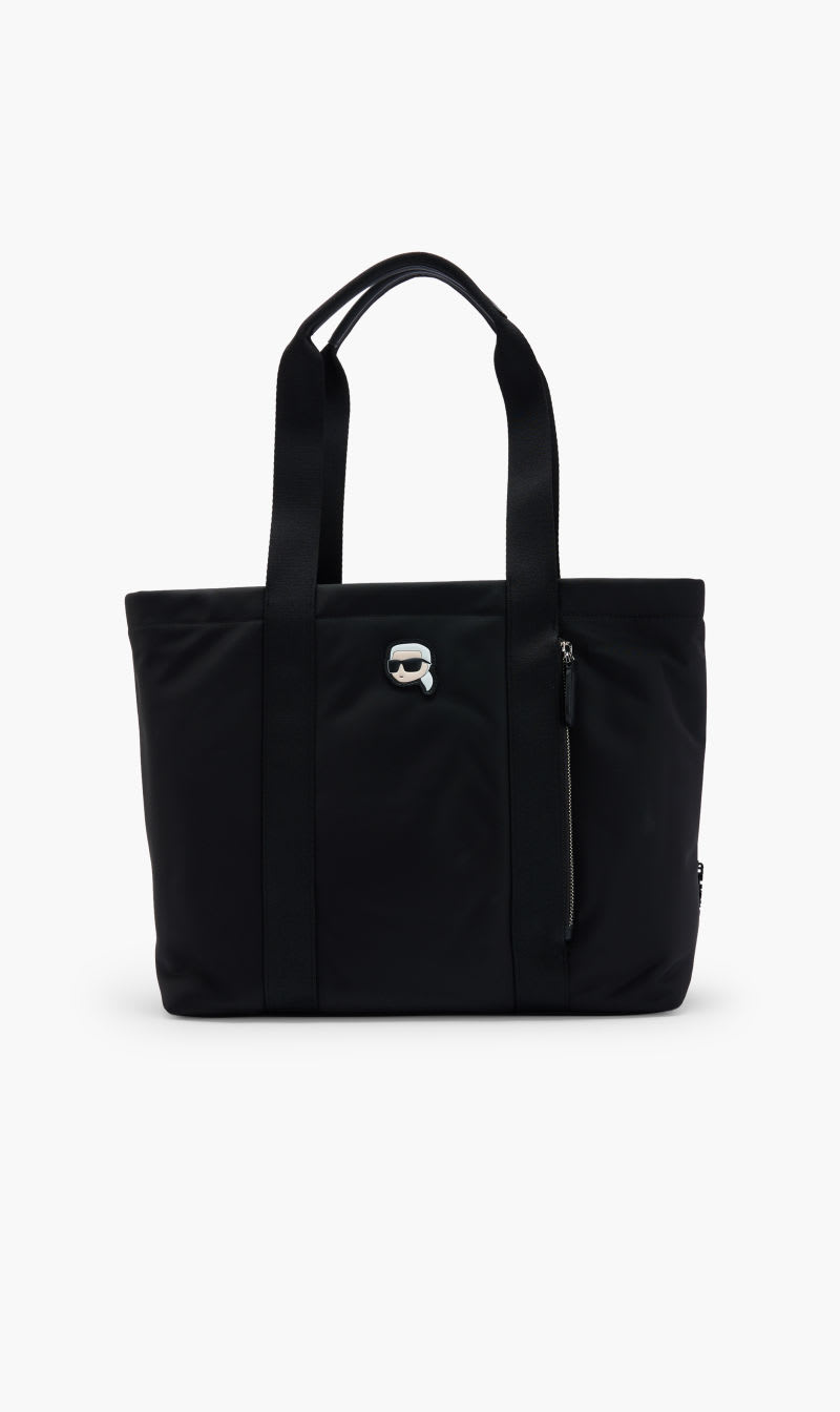 

Karl Lagerfeld Black Kikonik 20 Nylon Zip Tote for Women | The Deal Outlet
