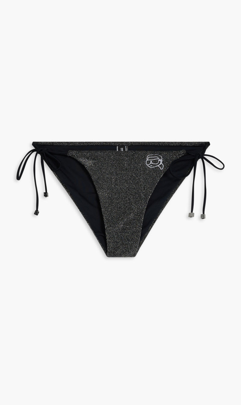 

Karl Lagerfeld Black Ikonik 20 Lurex String Bottom for Women | The Deal Outlet