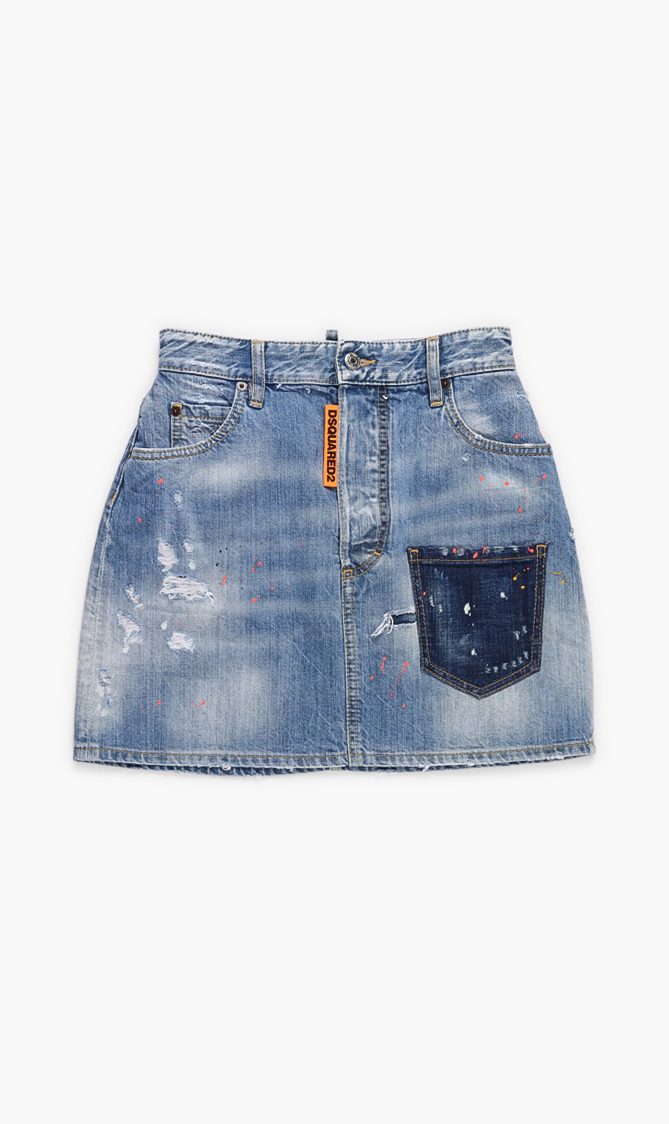 

Dsquared2 Distressed Denim Skirt