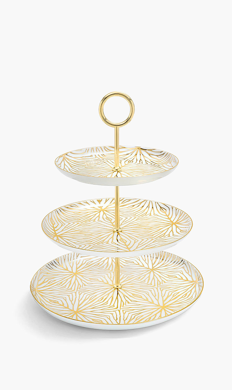

Lily Pad 3 Tiered Platter, White