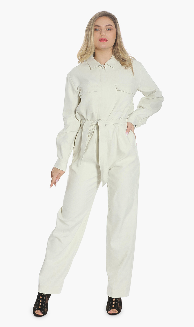 

Omelia Belted Jumpsuit, Beige