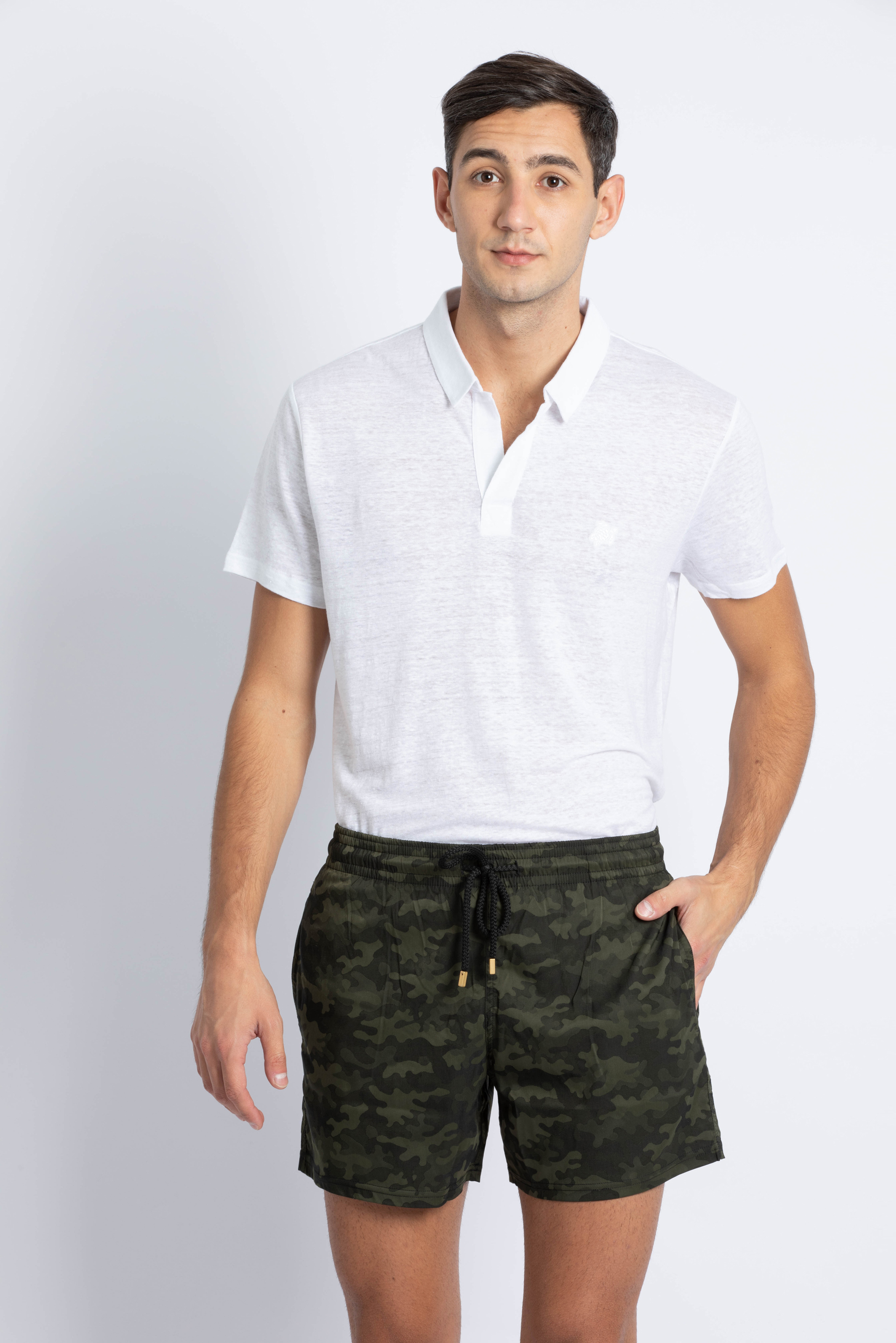 

Vilebrequin Moorise Khaki Camouflage Swim Trunks