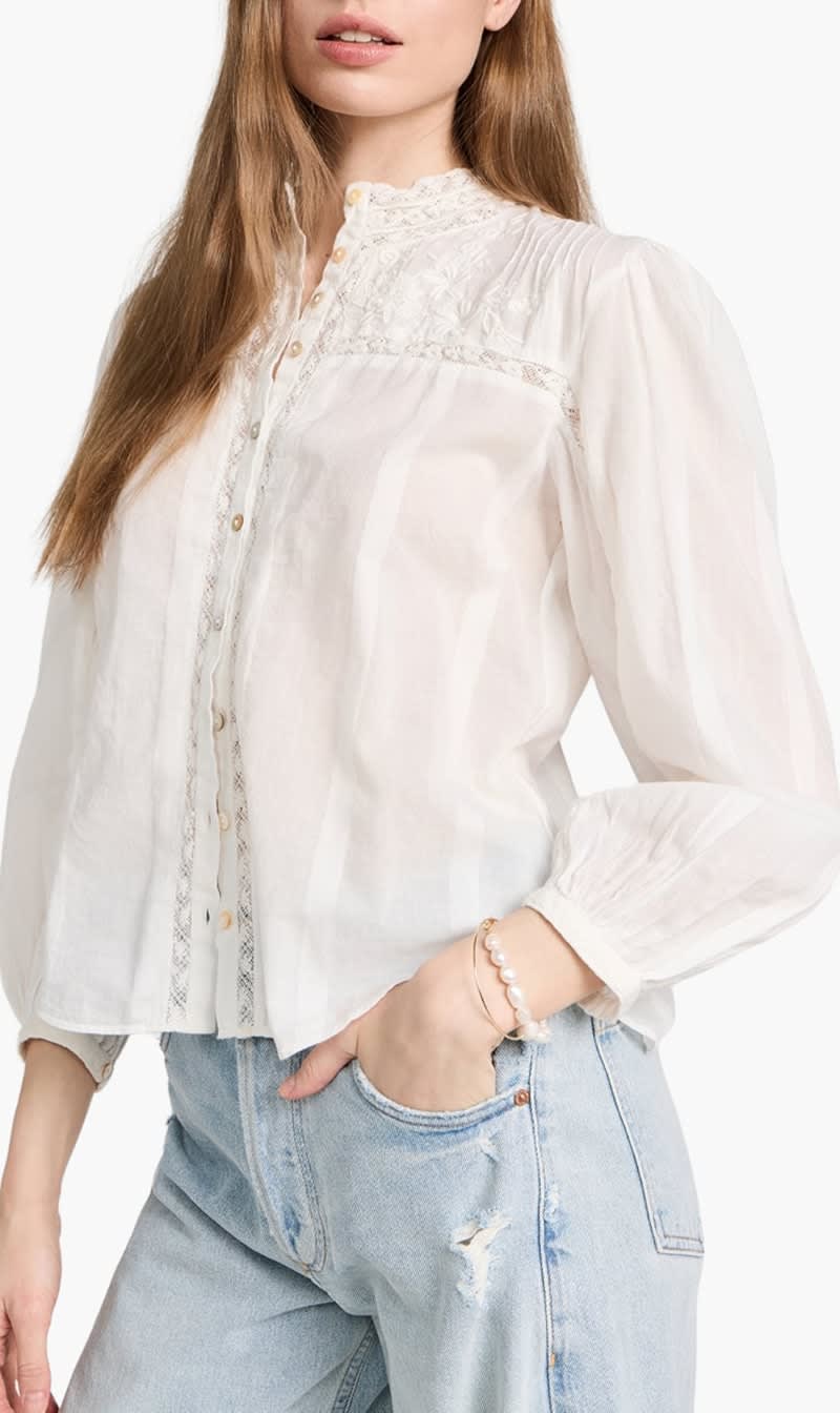 

Loveshackfancy White Ronda Top for Women | The Deal Outlet