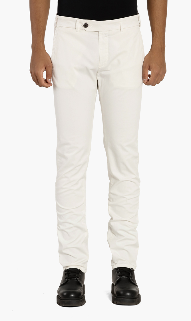 

Lab Plain Cotton-blend Trouser, White