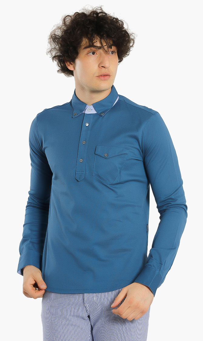 

Jacob Cohen Contrast Trim Long Sleeve Polo