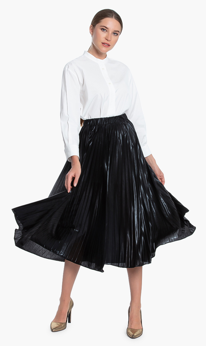

Michael Kors Foil Pleated Midi Skirt