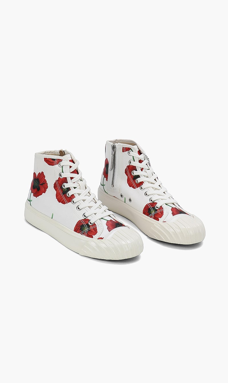 

Kenzo White Floral High Rise Sneakers for Women | The Deal Outlet