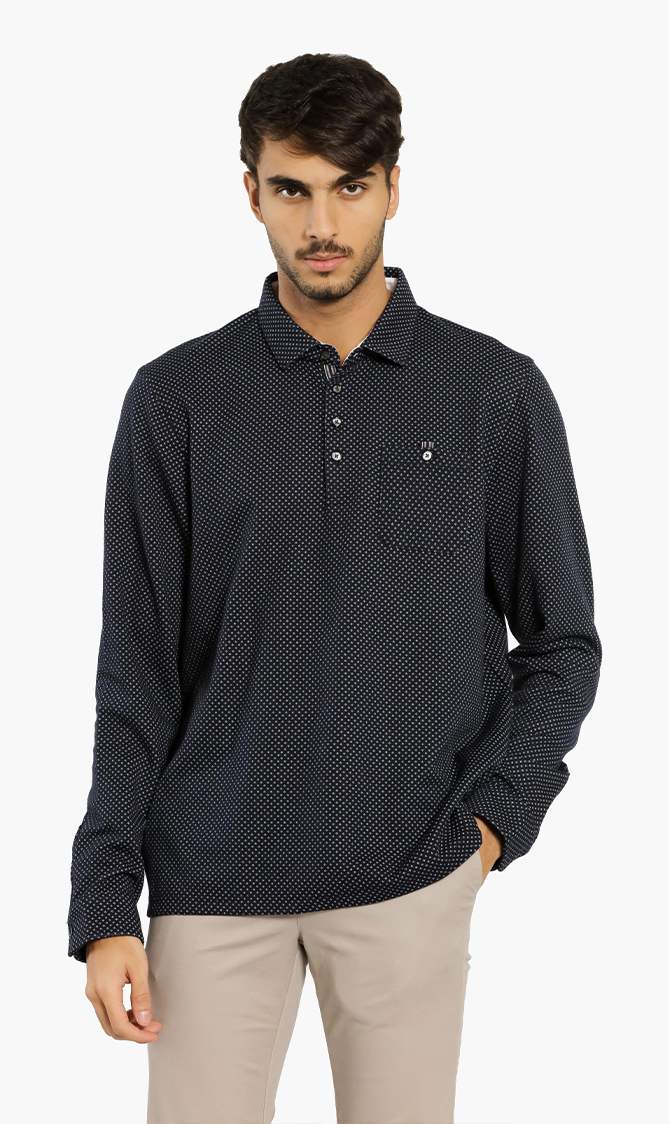 

Ted Baker Jacquard Long Sleeves Polo Shirt