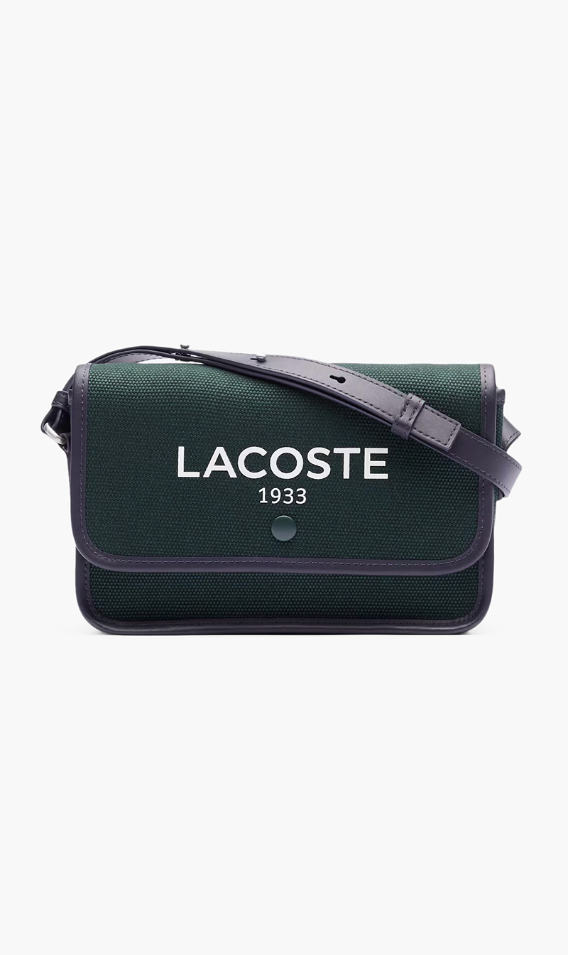 

Lacoste Green Heritage Canvas Flap Close Cotton Shoulder Bag for Women | The Deal Outlet