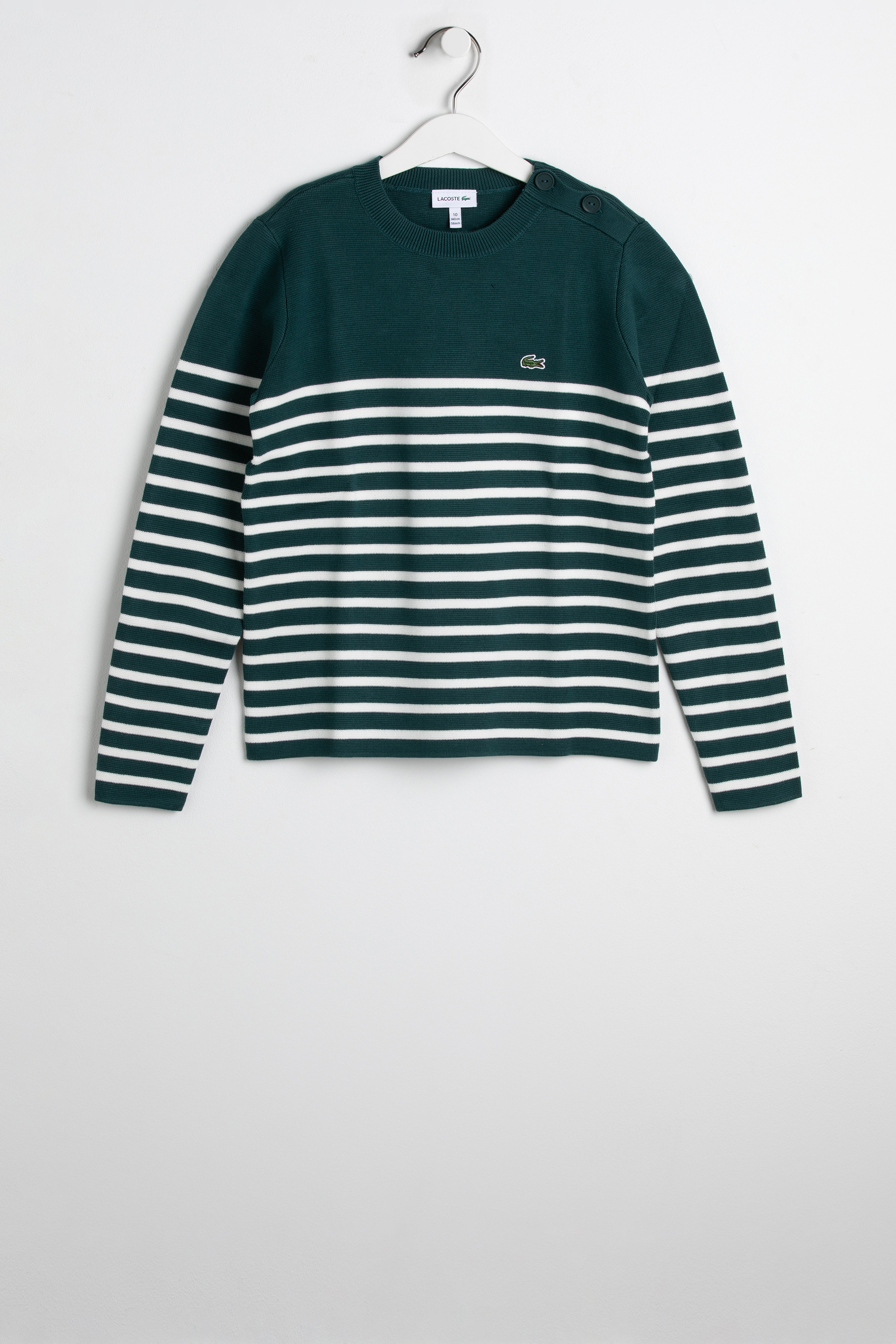

Lacoste Crew Neck Striped Milano Cotton Sweater