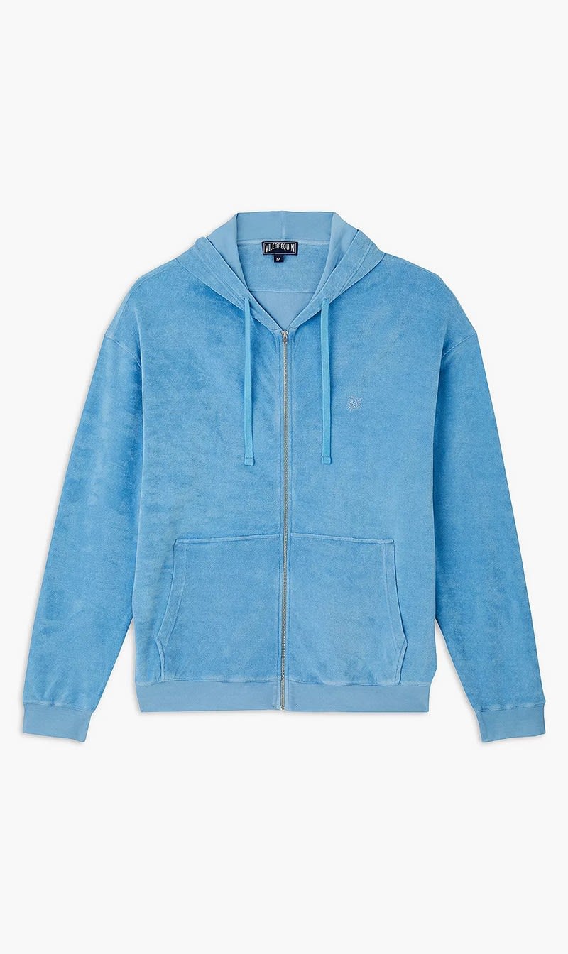 

Vilebrequin Blue Terry Mineral Dye Zip Up Hoodie for Men | The Deal Outlet