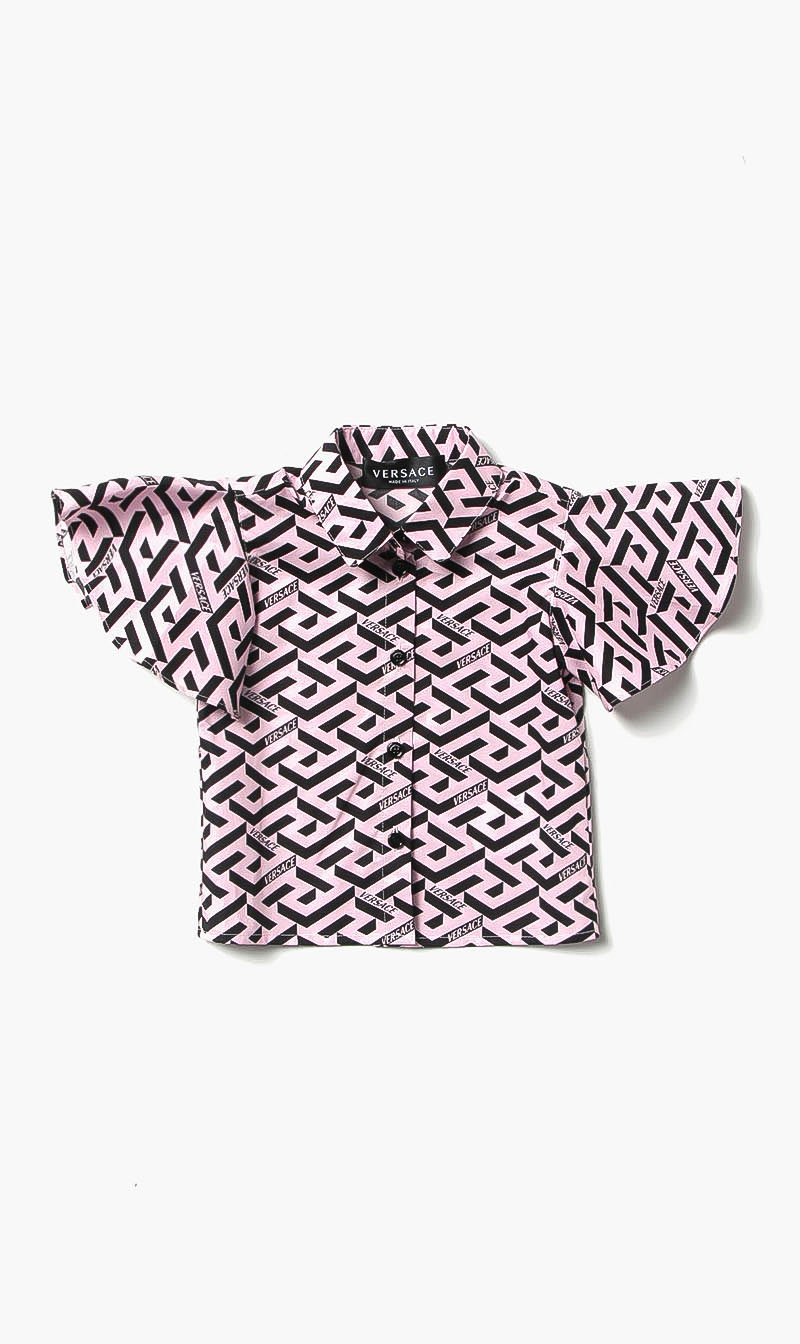 

Versace Pink Informal Shirt Greca Signature Kids Pop for Girls | The Deal Outlet