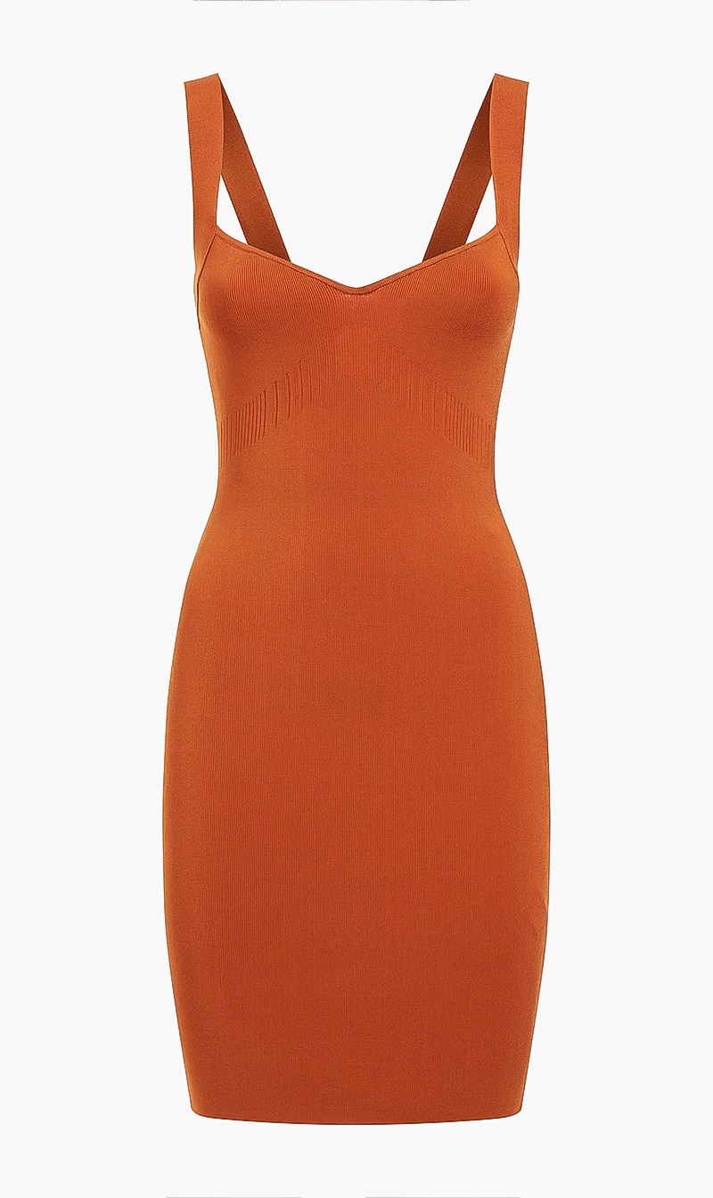 

Close-fitting Sweater Dress, Orange