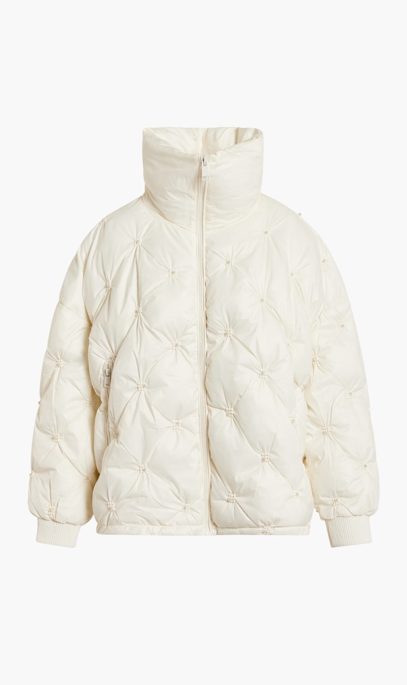 

Guess White Super Light Embellished Nylon Jacket for Women | The Deal Outlet