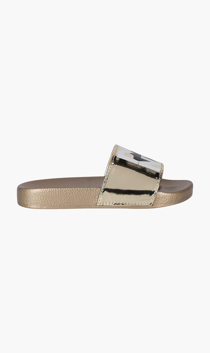 Dkny Gold Logo Sliders for Girls