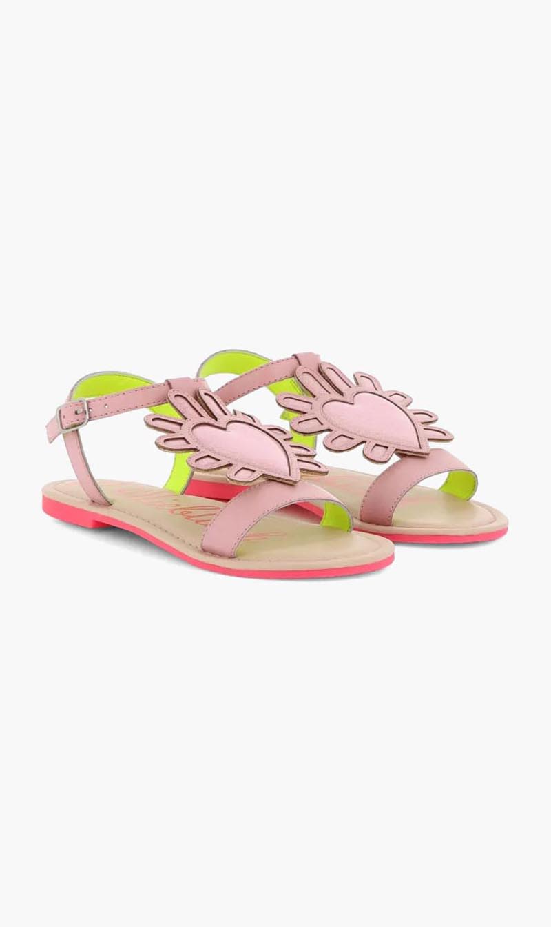 Billieblush Pink Heart Applique Sandals for Girls