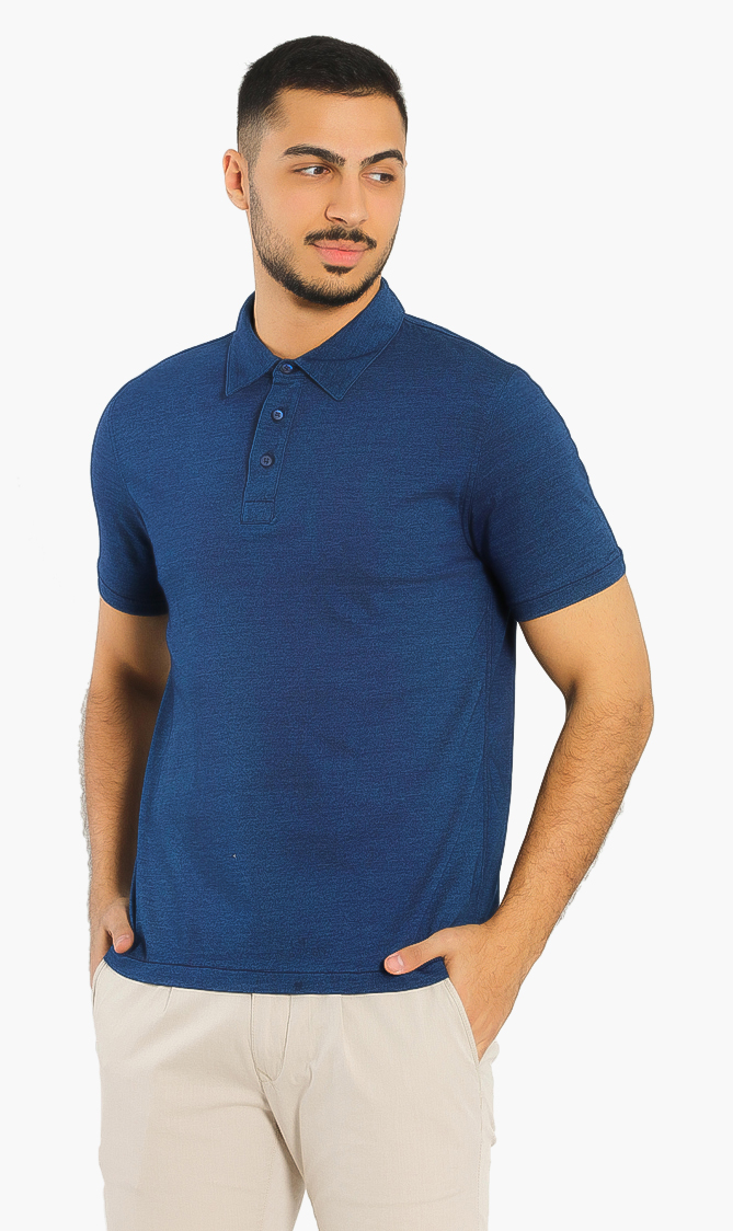 

Button Up Polo Shirt, Blue