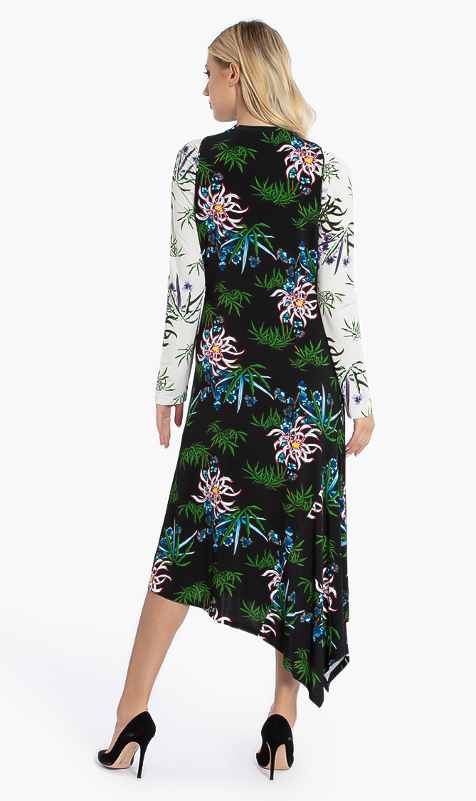 

Kenzo Fluid Asymmetrical All Over Dress