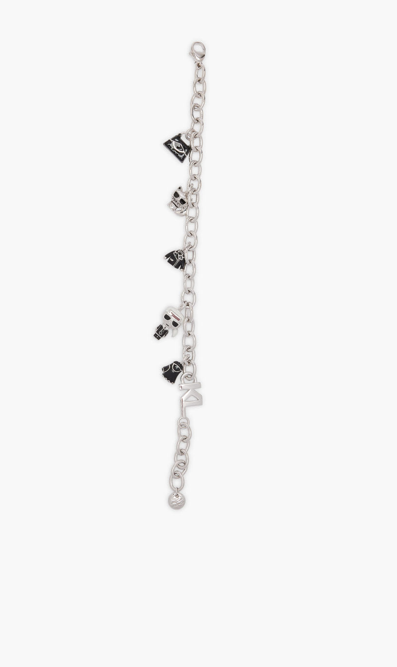 

Karl Lagerfeld Silver Kikonik Multi Charms Bracelet for Women | The Deal Outlet