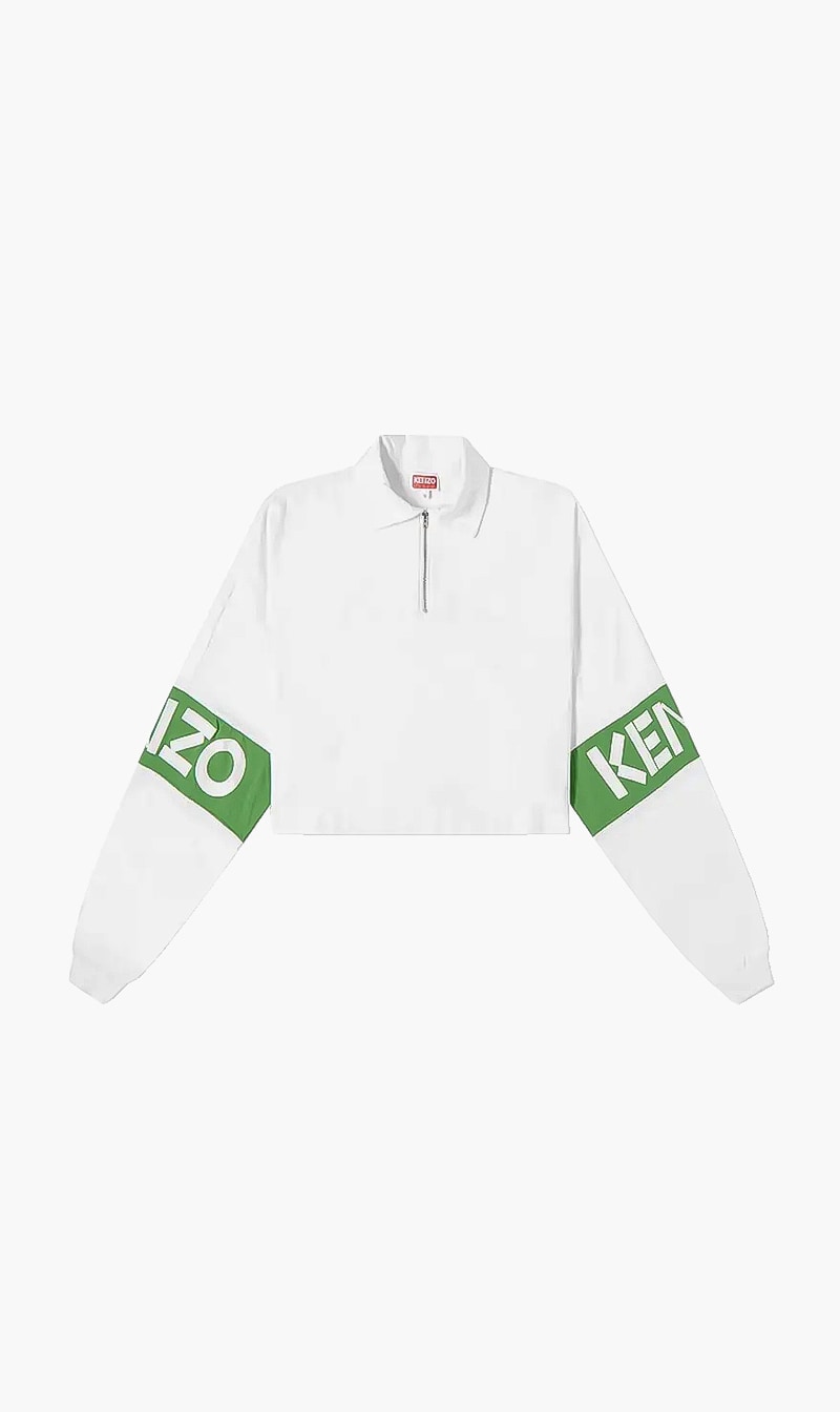

Cropped Long Sleeves Tshirt, White