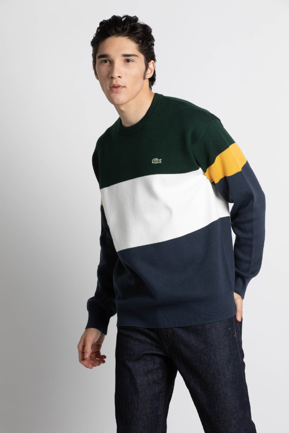 

LACOSTE Colorblock Ribbed Sweater