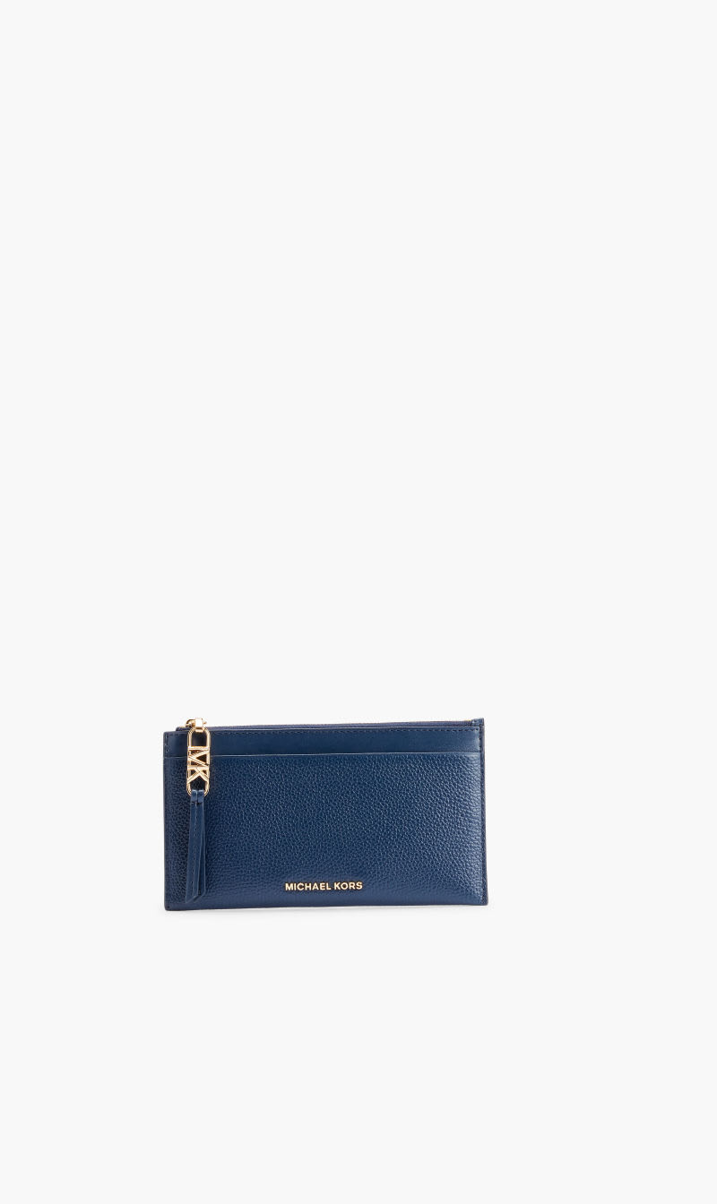 

Michael Kors Blue Empire Lg Zip Card Case for Women | The Deal Outlet